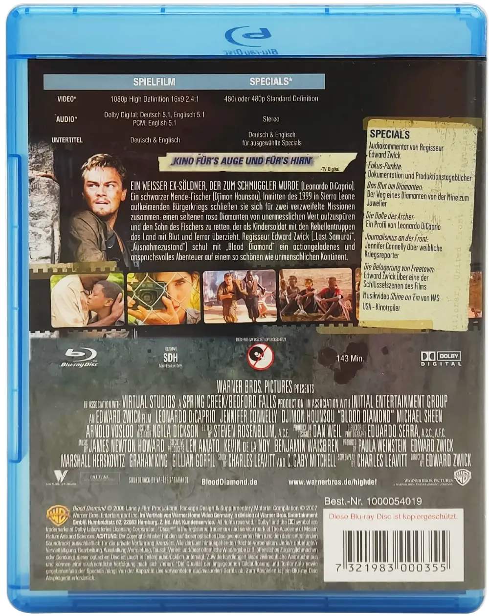 Blu-Ray "Blood Diamond" mit Jennifer Connelly und Leonardo DiCaprio – Bild 2