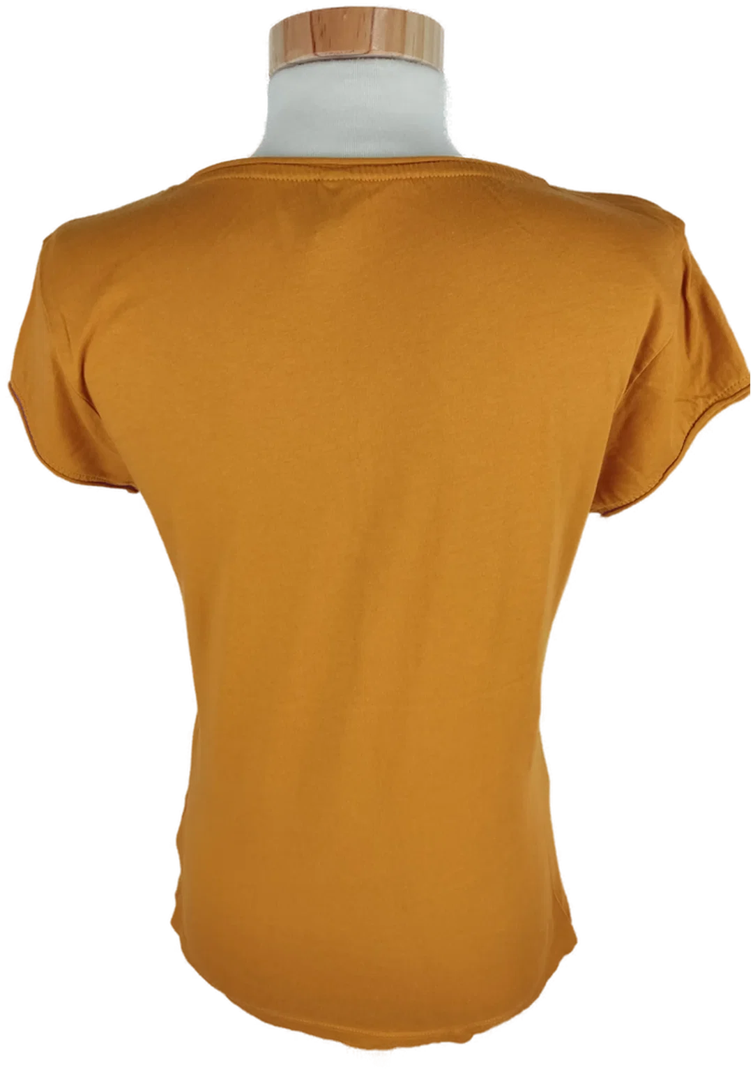T-Shirt "FB Sister", kurzarm mit Rundhalsausschnitt, ocker mit Aufdruck, Größe S – Bild 3