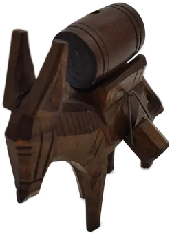 Kleiner Esel mit Fass und zwei Eimern, braun, Größe ca. 14 x14 cm - Bild 4