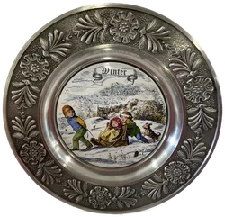 4 Stk Zinnteller - 4 Jahreszeiten - Bild 2