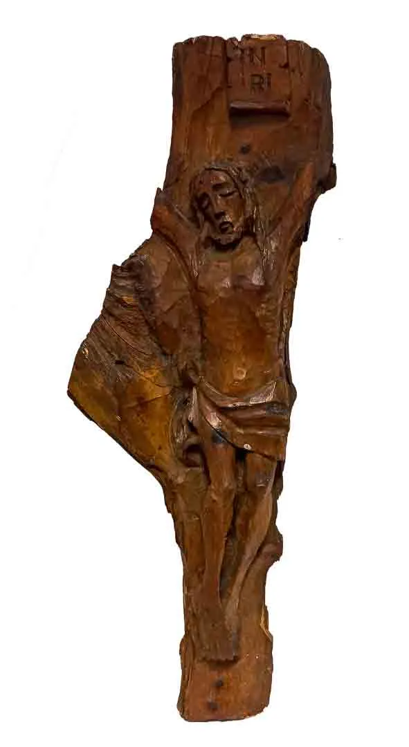 Handgeschnitzter Jesus am Kreuz – Rustikale Holzskulptur 62 cm Unikat – Bild 2
