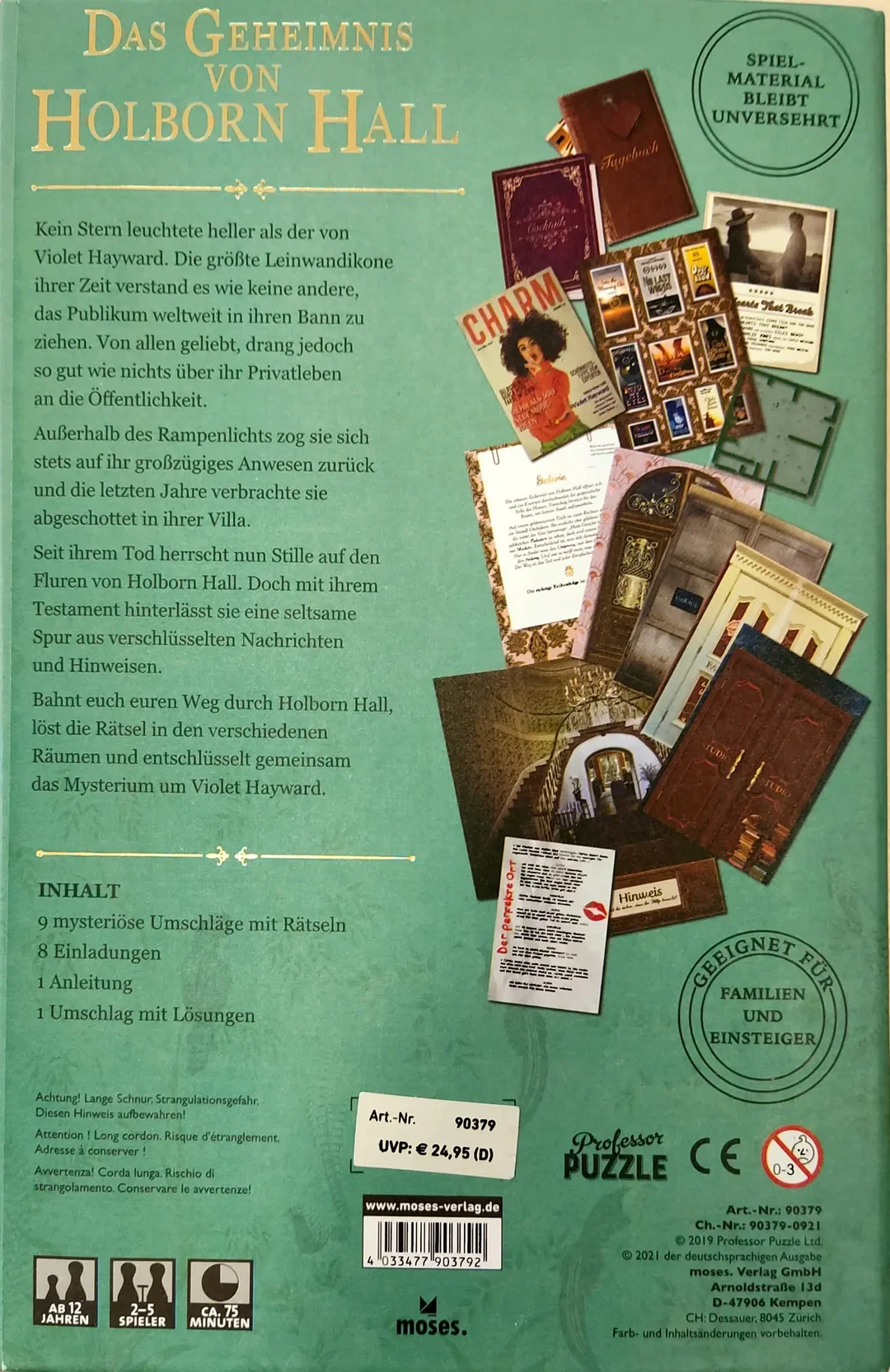 Das Geheimnis von Holborn Hall - Escape Room-Spiel, Moses – Bild 2