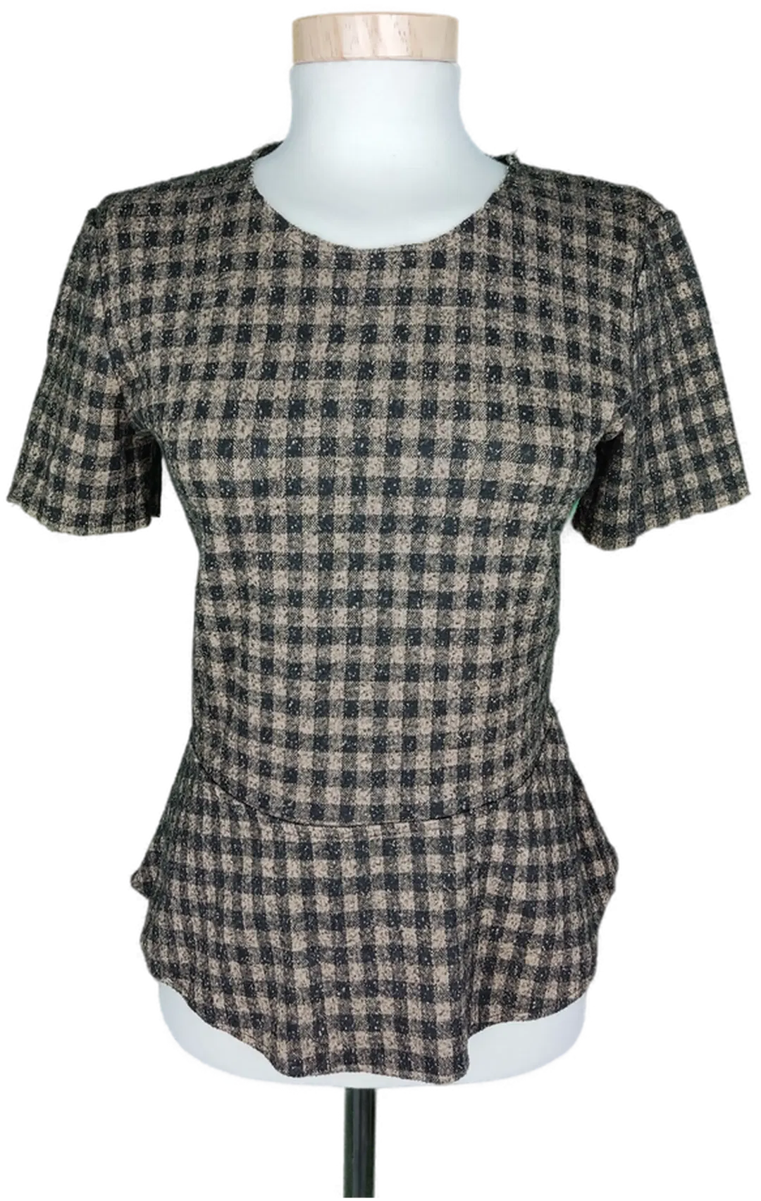 Zara Damen Bluse schwarz-braun-kariert - S/36 - Bild 4