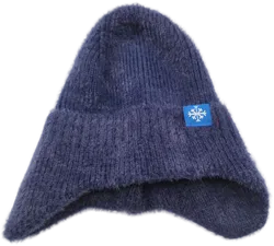 Dunkelblaue Winter-Mütze mit Ohrenschutz - Bild 2
