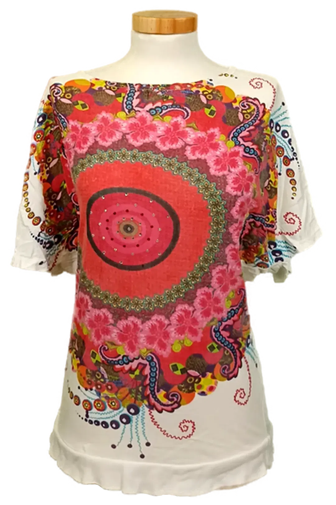 Desigual Damen T-Shirt mehrfarbig gemustert Gr. S - Bild 1