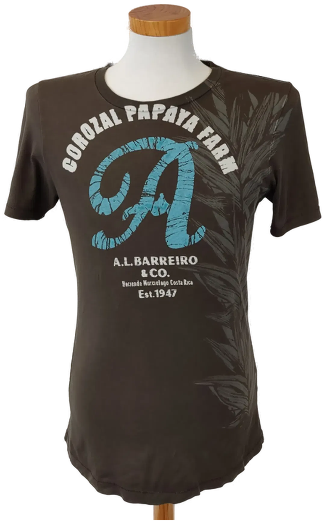 H&M Herren T-Shirt braun mit Aufdruck - Gr. S - Bild 1