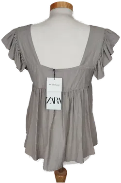 [NEU] Zara Damen Top grau/beige - S/36 - Bild 2