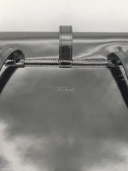 Furla - Große Vintage Schultertasche, Lackleder schwarz - Bild 10