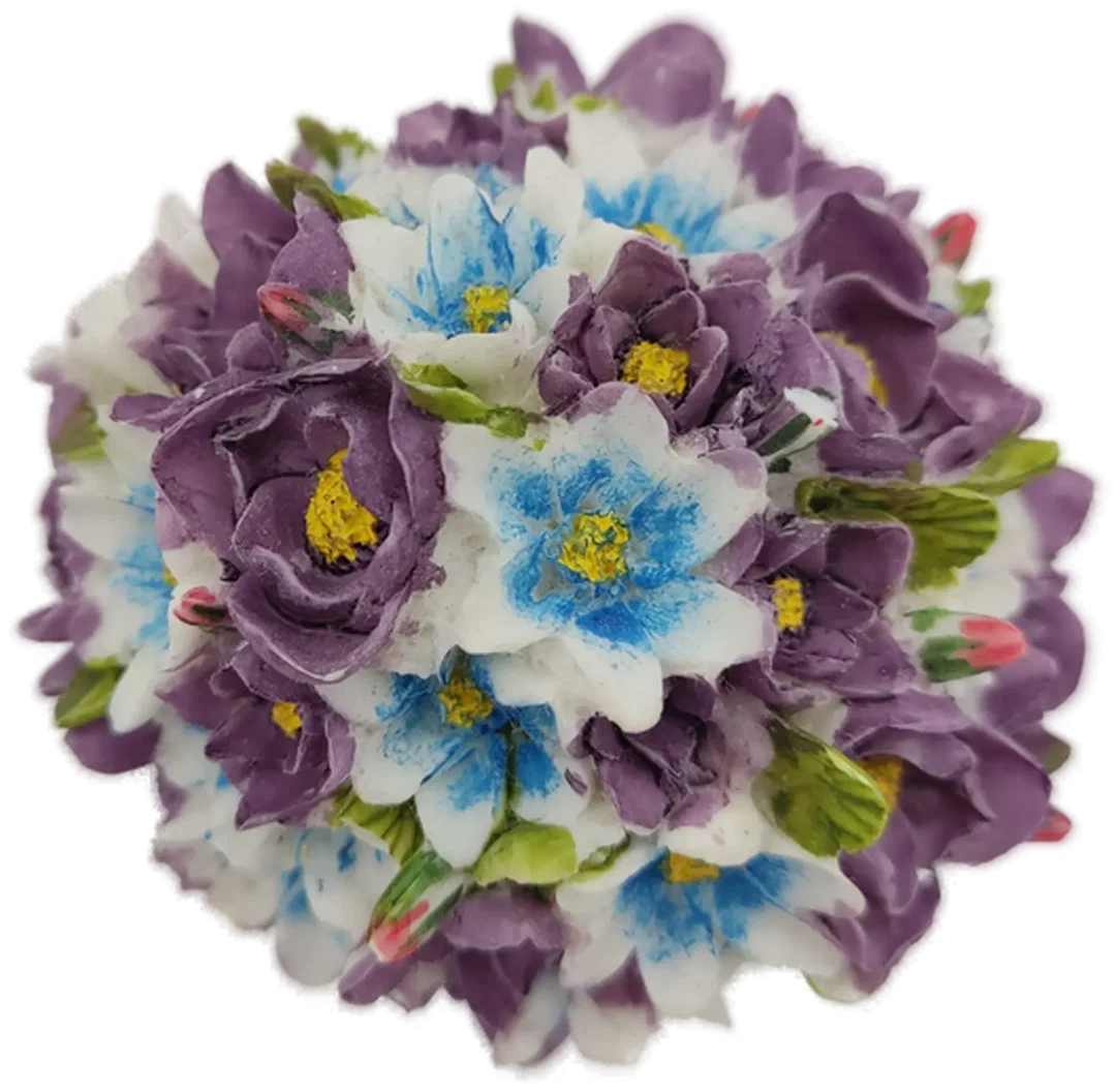 Decko "Miniblumenvase mit Blumenstrauß", violett/bunt, Größe ca. 12 x 8 cm – Bild 3