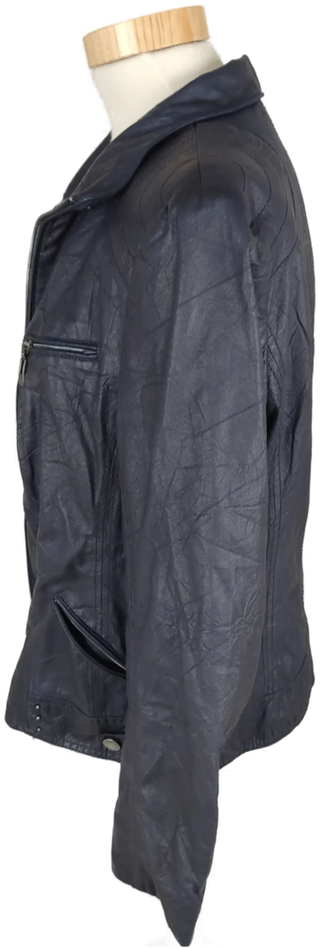 Jacke "Bonita", langarm mit Kragen, dunkelblau mit Taschen, Größe 42 – Bild 4