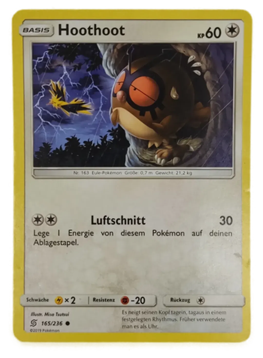  Pokémon Sammelkarte Hoothoot Basis - Bild 1