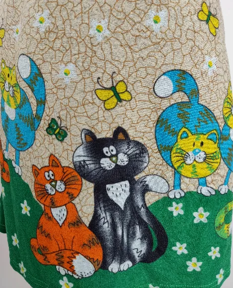Kleid "Fashion in Style", kurzarm mit Rollkragen, bunt mit Kordel und Einschubtaschn, Größe S (geschätzt) – Bild 4