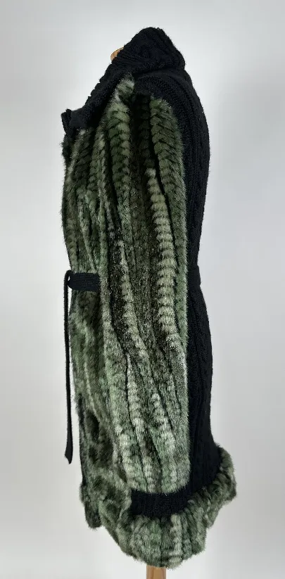Desigual - Damen - Strick Kunstfell Midi Mantel - Gr. 40 – Bild 3