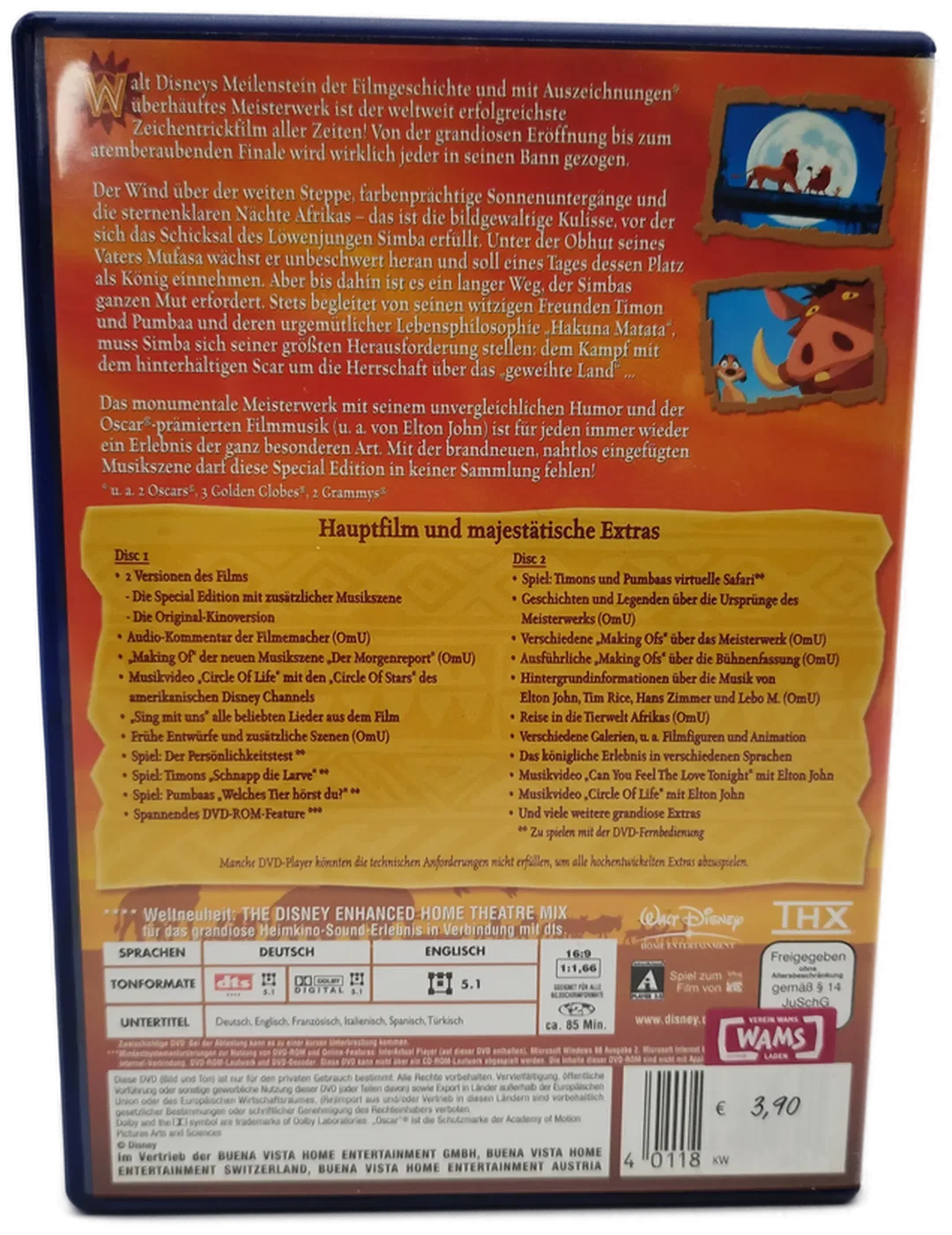 Walt Disney, Der König der Löwen - DVD / 2 Disc Special Edition – Bild 2