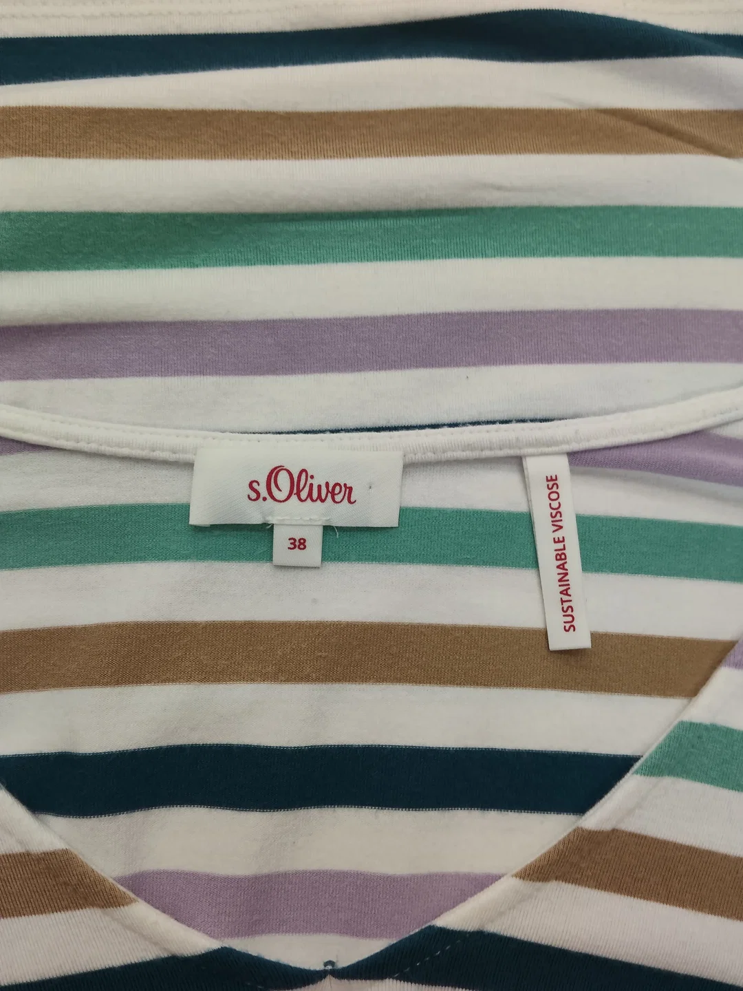 Damen T-Shirt s.Oliver Gestreift Viskose | Sommerliebling – Bild 4