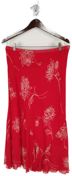 Damenrock A-Linie rot-weiß geblümt - XXXL/46 - Bild 2