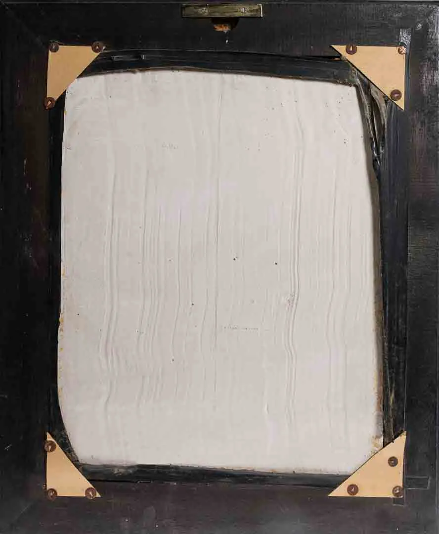 Bild Relief Kupferbild 3 Mönche im Holzrahmen – Bild 3