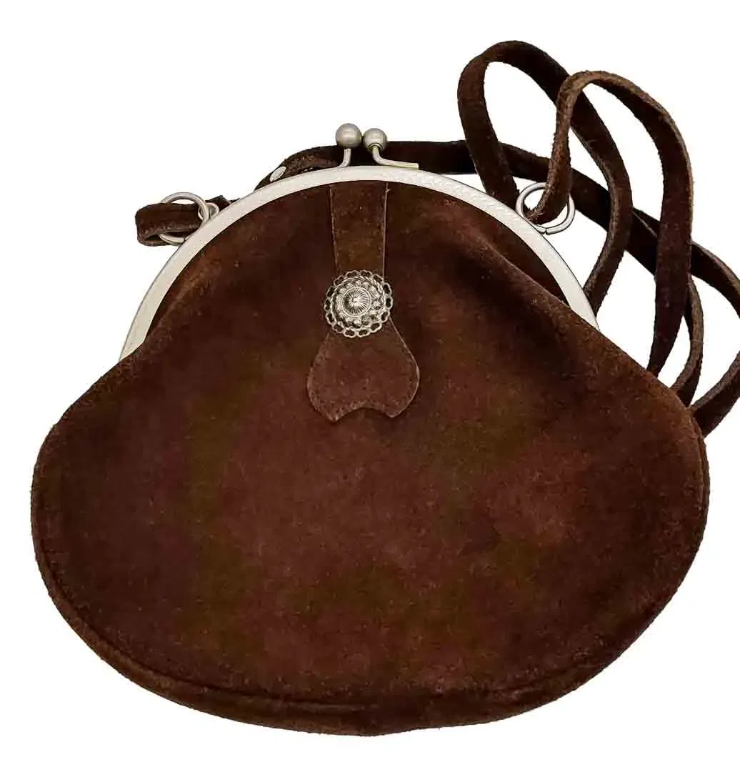 Vintage Trachtentasche aus Wildleder - Bild 4