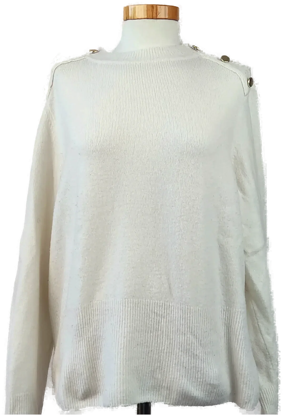 H&M Damenpullover weiß - Gr. L/40 - Bild 1