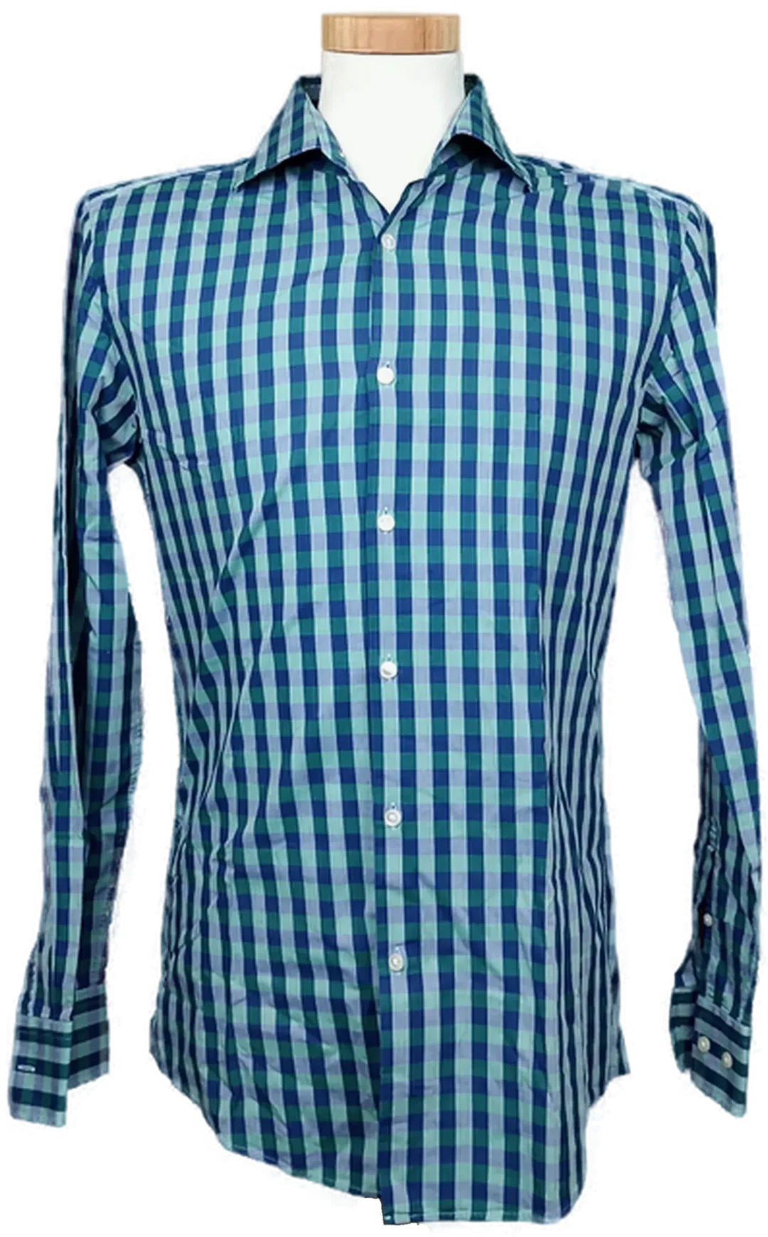 Hugo Boss Herrenhemd kariert grün/blau Gr. M - Bild 4