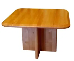 Massivholz Couchtisch, Buche, quadratisch 75x75 cm, Mittelfuß - Bild 1
