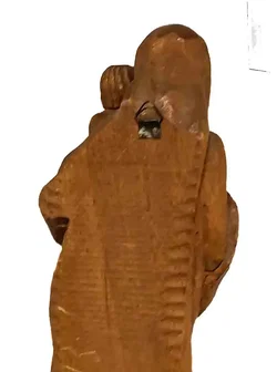 Handgeschnitzte Madonna mit Kind - Holzfigur, Sakrale Wandskulptur (45 cm) – Vorschau 3