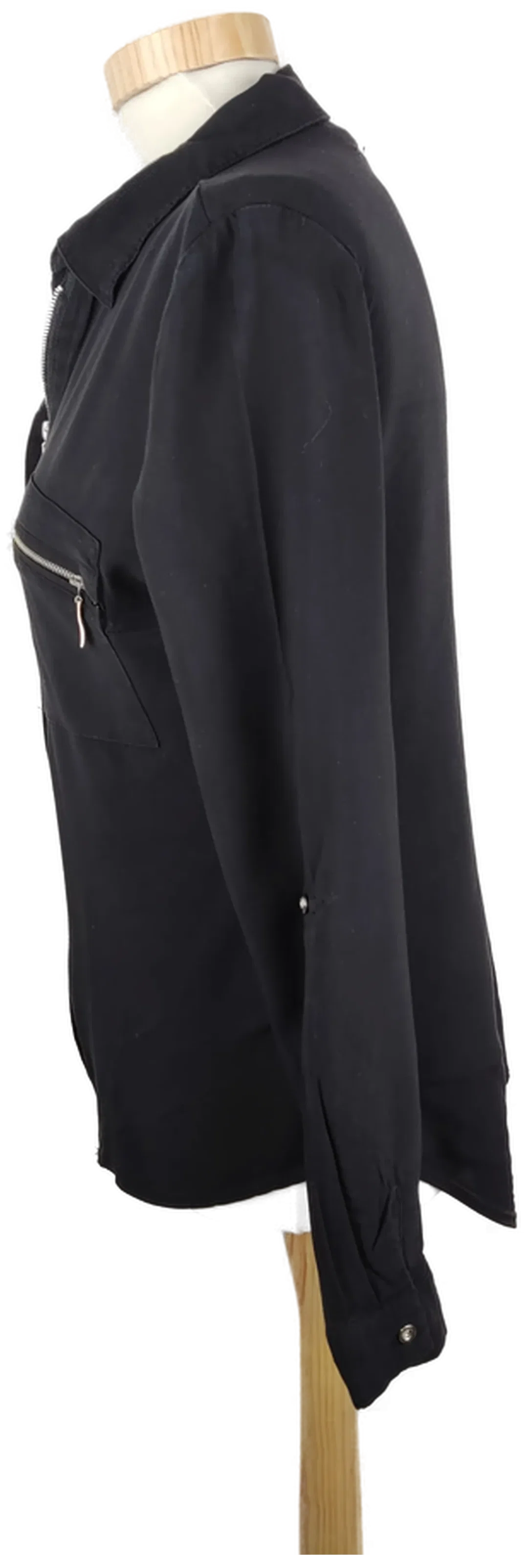 Bluse "Jennifer Taylor", langarm mit Kragen, schwarz – Bild 3
