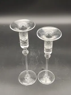 2 Kerzenständer der Marke Rosenthal - Glas mit hübschem Muster - Bild 2