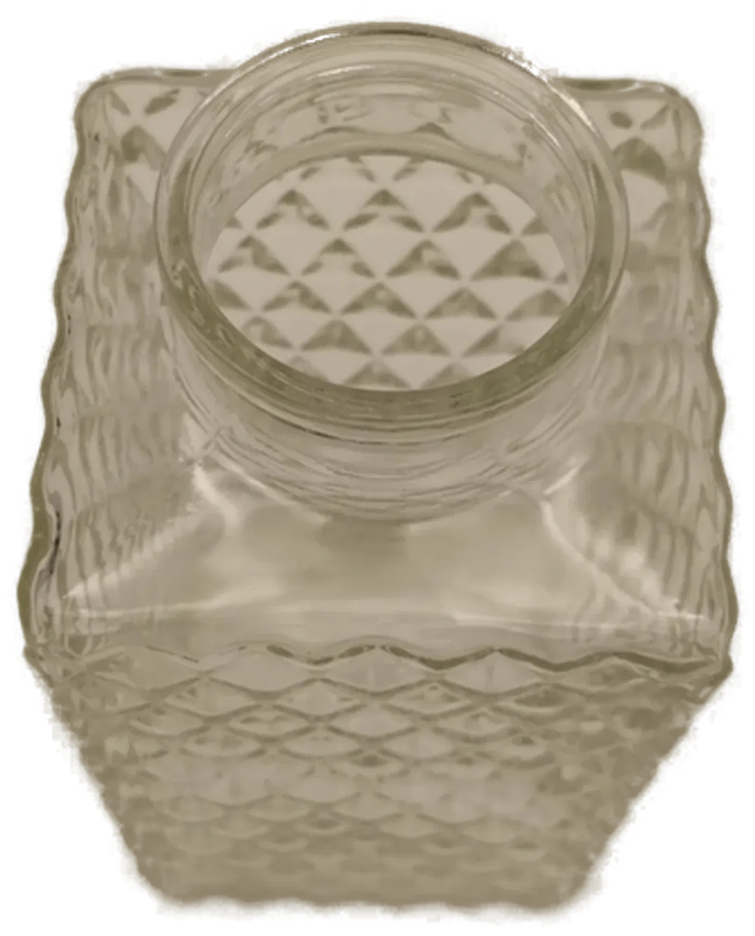 Quadratische Motivflasche, Glasflasche mit Diamantschliff, Vase, Deko – Bild 3