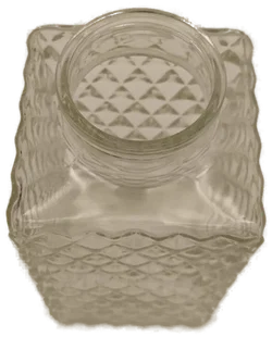 Quadratische Motivflasche, Glasflasche mit Diamantschliff, Vase, Deko – Vorschau 3