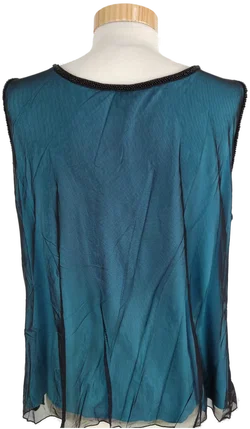 Exklusives Damen Top, Pik Ass, in schwarz/blau mit Pailletten, Gr. 46 - Bild 4