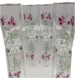 DeValbor Trinkgläser 4er-Set mit Irisblüten | Italienischer Retro-Charme - Bild 5