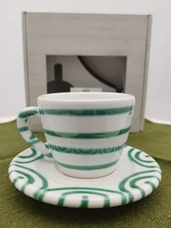 Gmundner Keramik Espresso-Set Grün Geflammt | Geschenkbox - Bild 2