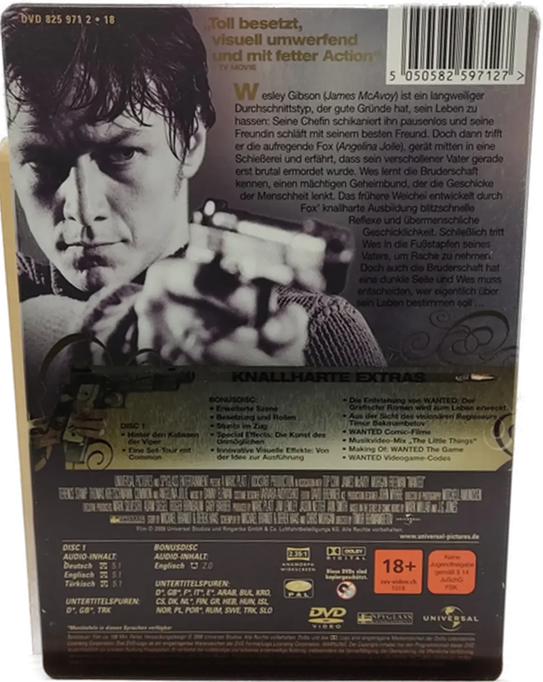 DVD WANTED Angelina Jolie, James McAvoy and Morgan Freeman "Special Edition Steel Box" – Bild 3
