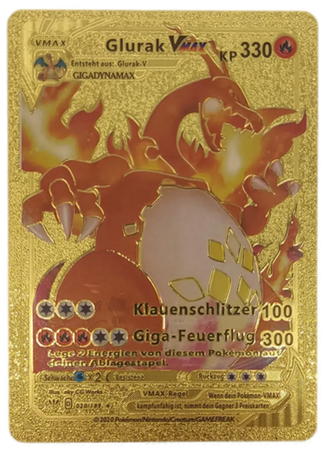 Pokémon Sammelkarte Goldfolie Vmax Glurak Vmax - Bild 1