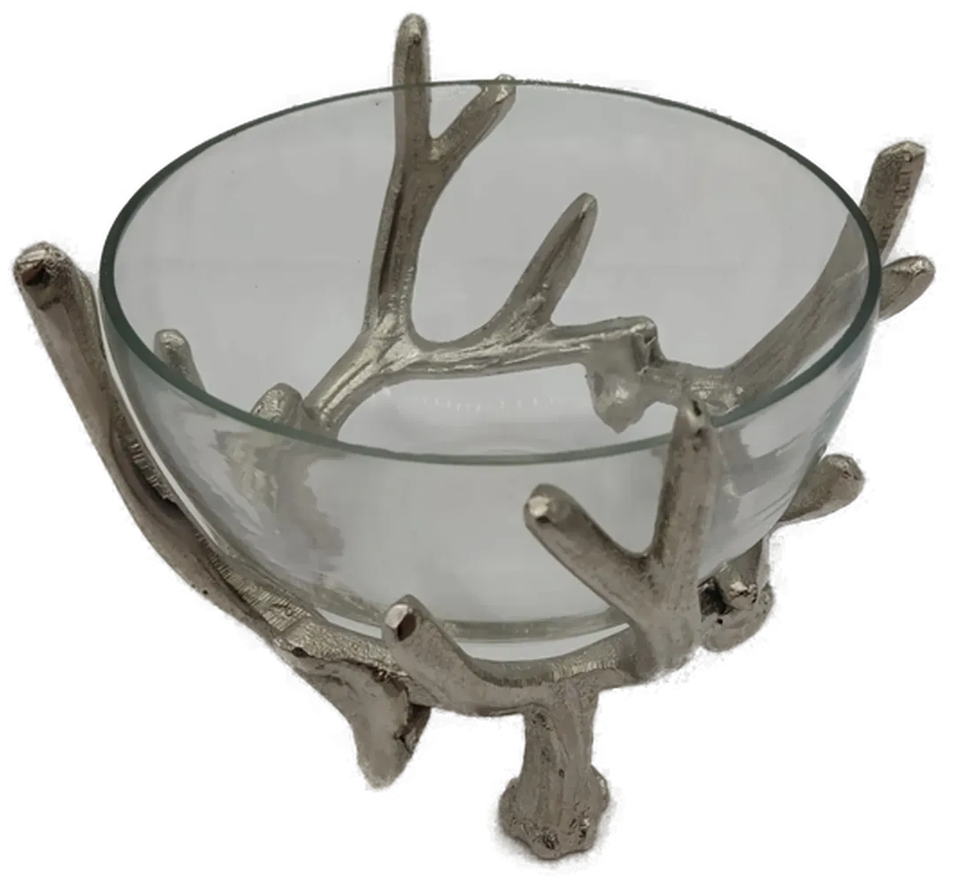 Glasschüssel mit Metallständer - Bild 1