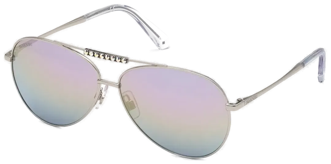 Swarovski Damen Sonnenbrille – Aviator Stil – Silber – Kristallsteg – inkl. Original Etui - Bild 1