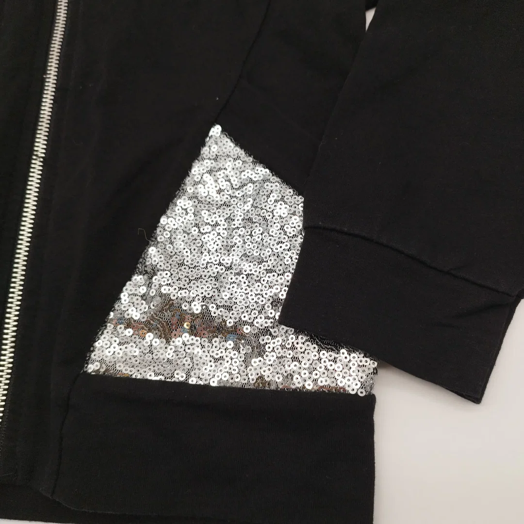 Kinder, Kapuzen Sweatjacke, schwarz  – Bild 2