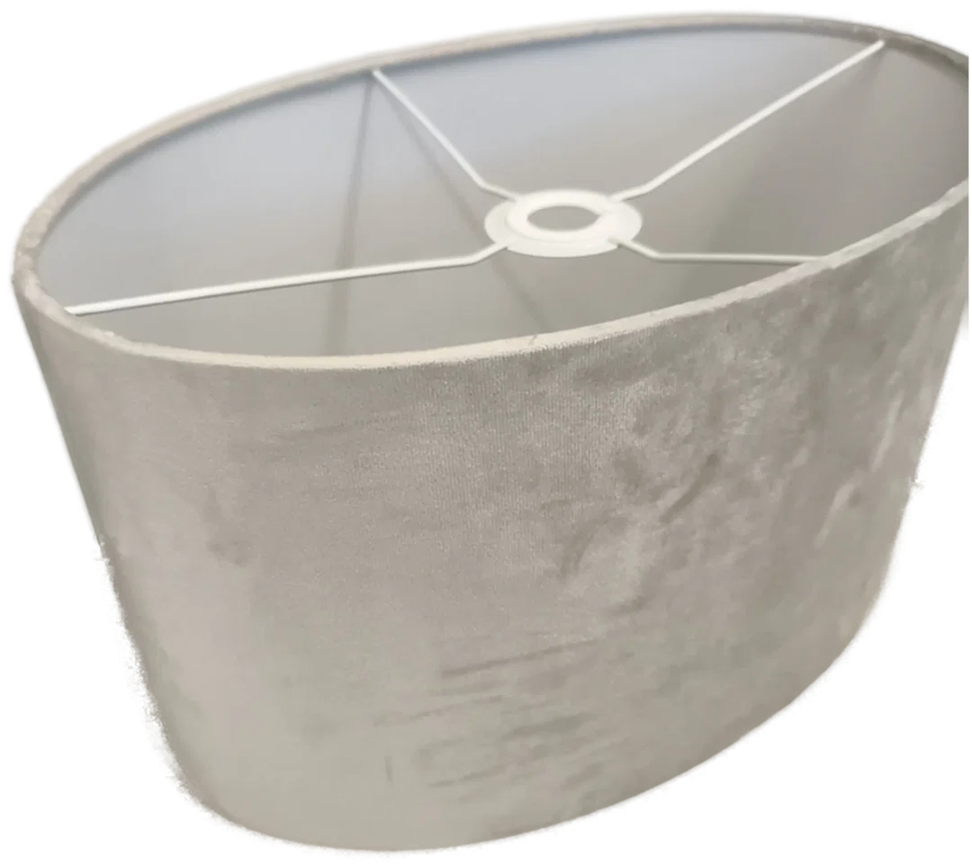 H&M home, Lampenschirm Samt, graubeige, neu – Bild 2