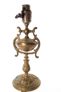 Antiker Messing Lampenfuß – ca. 28 cm, Jugendstil / Barock Stil – dekorativ, patiniert - Bild 2