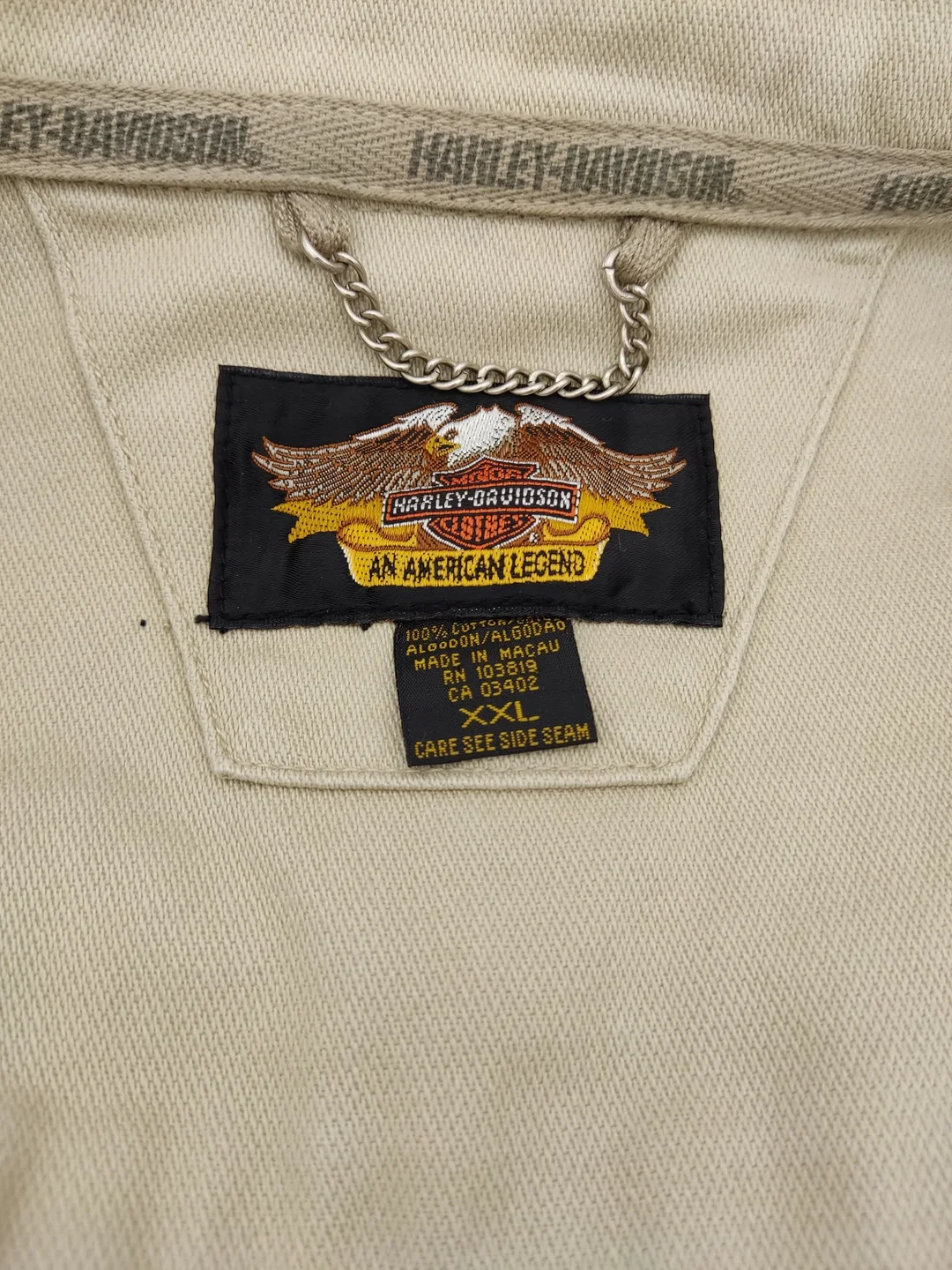 Harley Davidson Herren Denim Jacke beige, Gr. XXL  – Bild 3