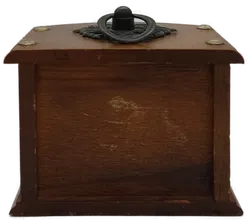 Vintage Untersetzer-Set aus Holz mit Halter • 6 Stück • Orientalisches Design • mit Kork-Inlay - Bild 4