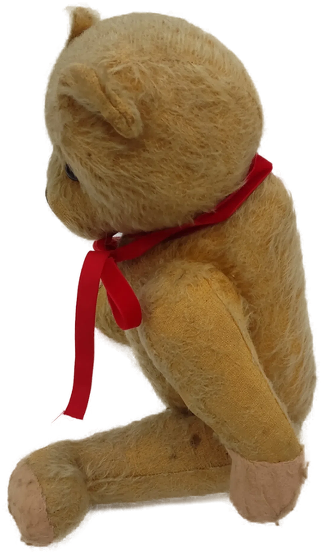 Vintage Teddybär hellbraun mit roter Schleife – Bild 6