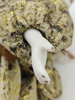 Harlekin Porzellanpuppe Gold 50 cm | Sammler-Unikat - Bild 10