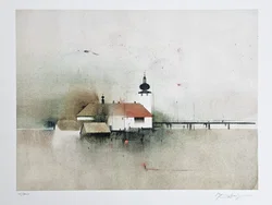 ERNST BALLUF - Schloss Orth - Lithographie  – Vorschau 2