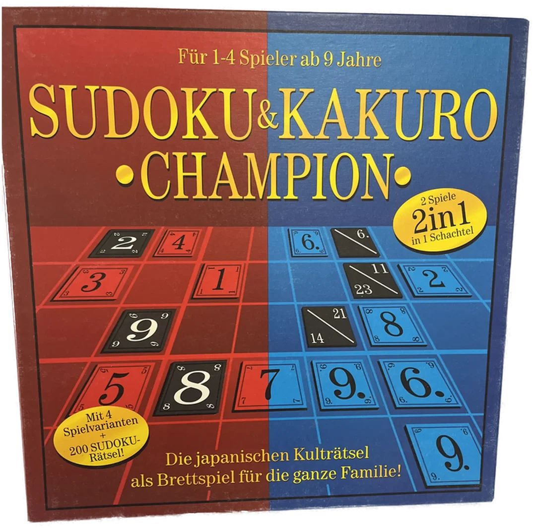 Sudoku und Kakuro - Champion - 2 Spiele in einer Schachtel, 200 Sudokuräsel, 4 Spielvarianten - Bild 1
