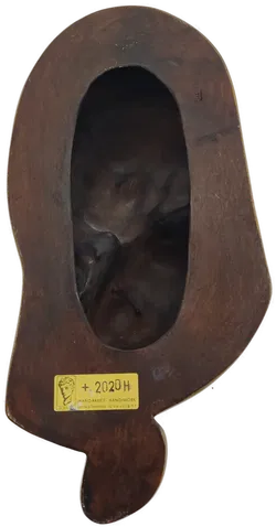 Achatit Wandmaske Frau mit Kind, goldenes Tuch, sehr gut erhalten - Bild 2