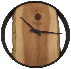 Holzwanduhr mit Stahlring - Bild 1