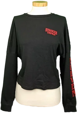 Netflix Stranger Things Damen Croptop schwarz - Bild 1