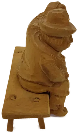 Holz Figur Altes Pärchen auf der Bank - Bild 5